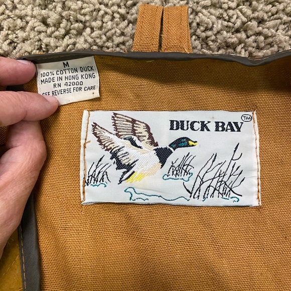 Vintage 80’s Duck Bay duck khaki hunting vest Medium shell pockets game pouch - Picture 2 of 5
